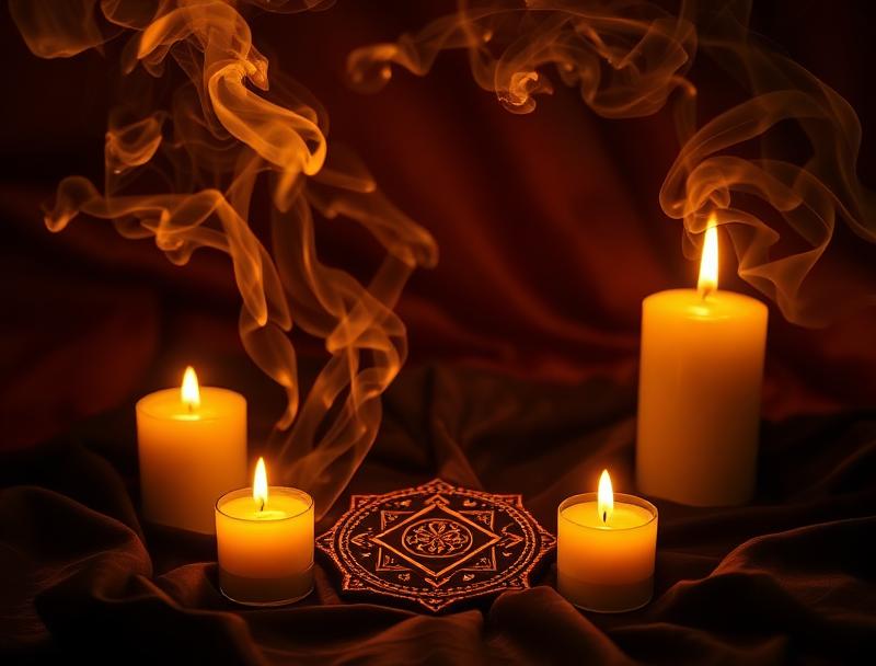 Black magic removal and negative energy cleansing by spiritual healer in Arizona — protection ritual with sage and candles